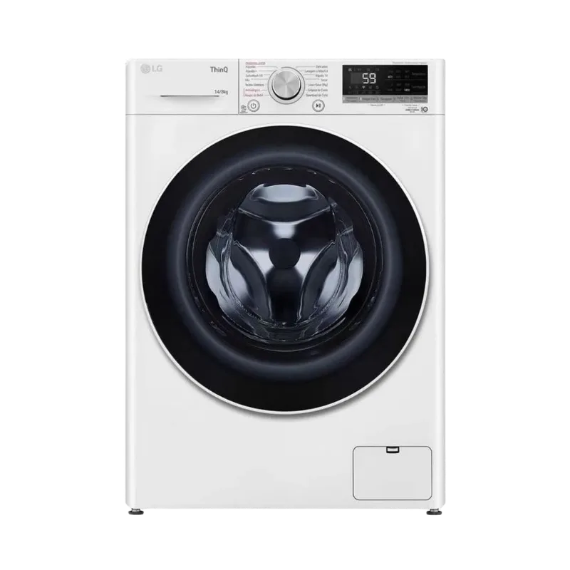 Painel frontal da máquina lava e seca LG 14kg com tecnologia de inteligência artificial AI DD detectando tecidos delicados para evitar o encolhimento. Confira hoje